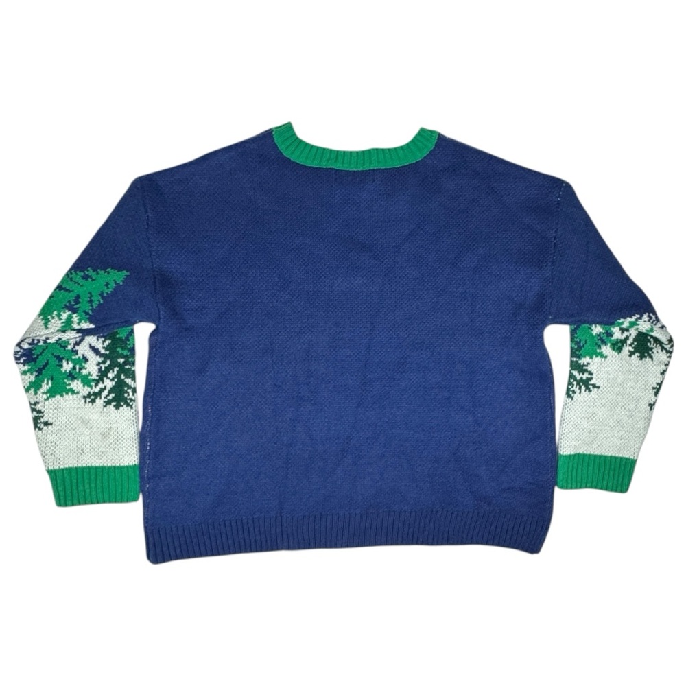 33 Degrees Ugly Christmas Sweater Sz XL Alpine Skiers Skiing Pine Trees Holiday - Picture 9 of 13